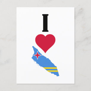 I Love Aruba Vertical I Heart Aruba Drapeau Carte