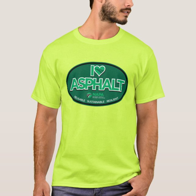 I Love Asphalt Homme T-Shirt - Safety Green (Devant)