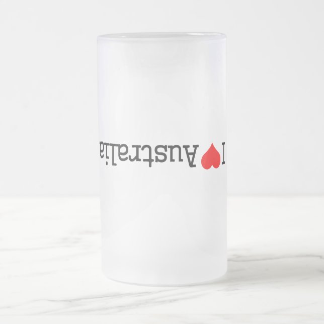 I Love Australia Mattglas Bierglas (Mittel)