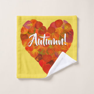 I Love Autumn, Bold—Red Aspen Leaf Heart 1