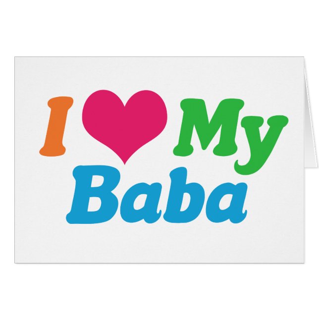 I Love Baba Card (Devant horizontal)