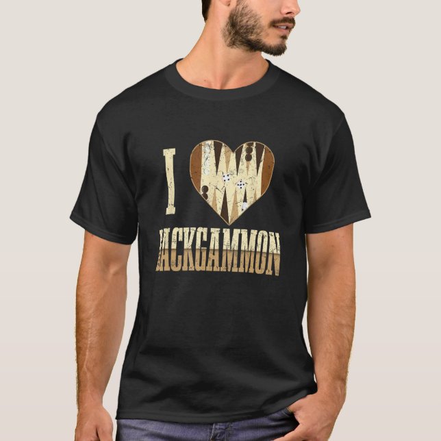 I love Backgammon Board Games T-Shirt (Vorderseite)