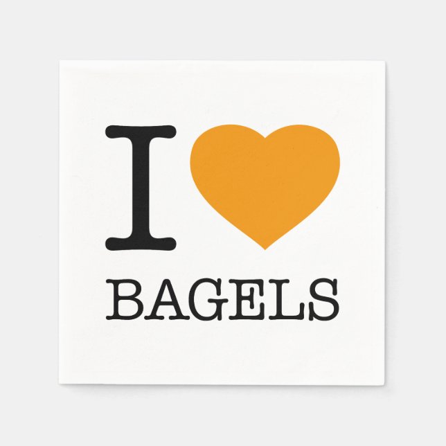 I LOVE BAGELS SERVIETTE (Vorderseite)
