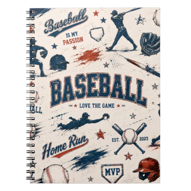I Love Baseball Notebook & Journal | Baseball Dad  Notizblock (Vorderseite)