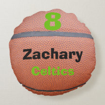I Love Basketball Team Joueur Coussin rond