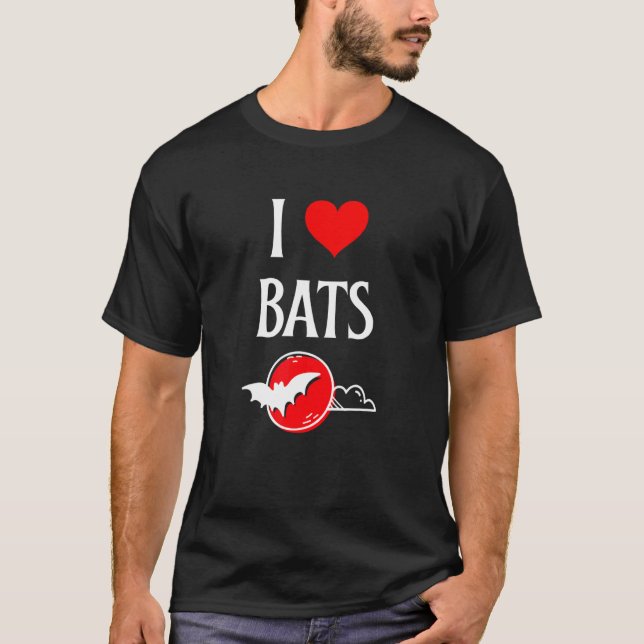 I Love Bats I Heart Bats Vampire Bat lover Chiropt T-Shirt (Vorderseite)