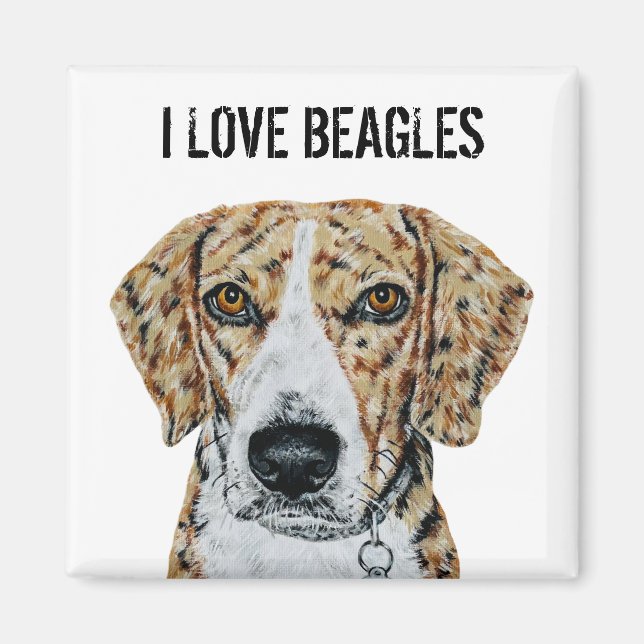 I Love Beagle Magnet (Devant)