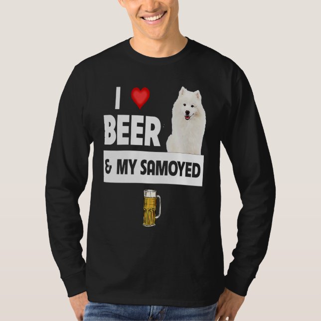 I Love Beer and My Samoyed Herding Paws Mom Dad Dr T-Shirt (Vorderseite)