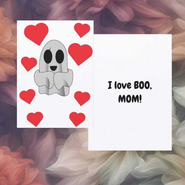 I Love BOO Mom Flat Feiertagskarte (Von Creator hochgeladen)