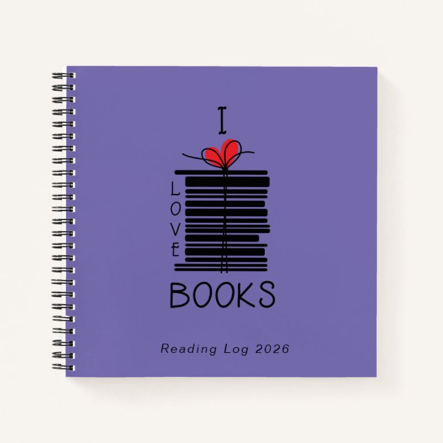 "I Love Books" Journal de lecture 2026 (Devant)