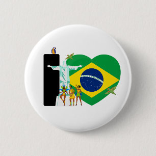 I LOVE BRAZIL - For real Brazilians! Button