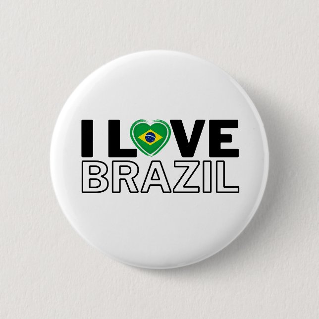 I LOVE BRAZIL - For real Brazilians! Button (Vorderseite)