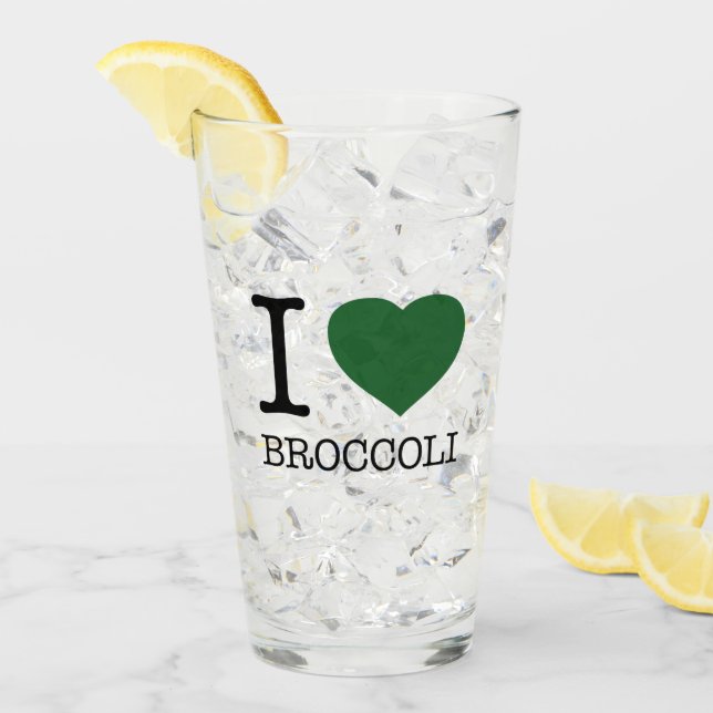 I LOVE BROCCOLI GLAS (Vorderseite Ice)