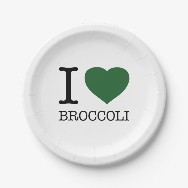I LOVE BROCCOLI PAPPTELLER (Vorderseite)
