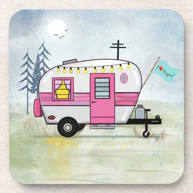 I Love Camping Dessous de verre (Devant)