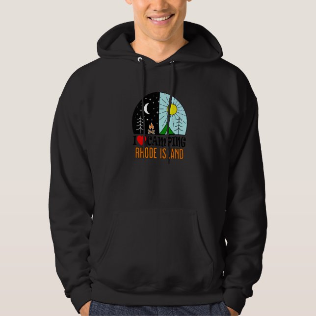 I Love Camping Rhode Island America Outdoors Natur Hoodie (Vorderseite)
