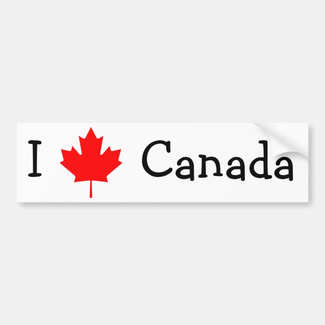 I Love Canada Bumper Sticker (Devant)