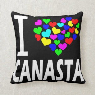 i love canasta card game rummy hearts gift idea kissen