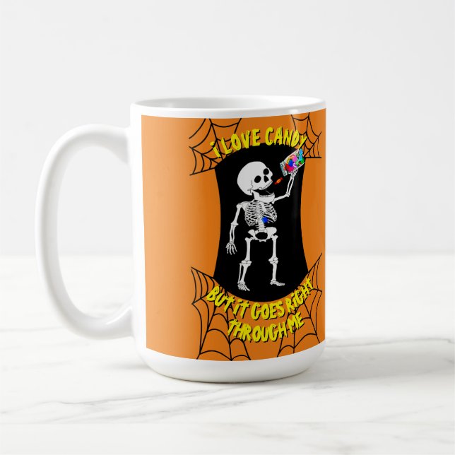 I Love Candy Skeleton Mug (Gauche)