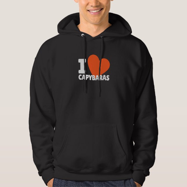 I Love Capybaras Heart Capybaras Hoodie (Vorderseite)