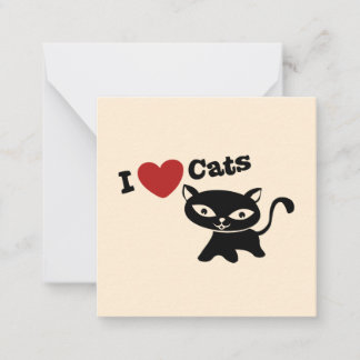 I Love Cat Mitteilungskarte