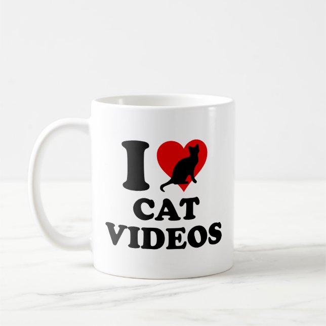 I Love Cat Vidéos Café Mug (Gauche)
