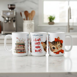 I Love Cats and Books Kaffeetasse