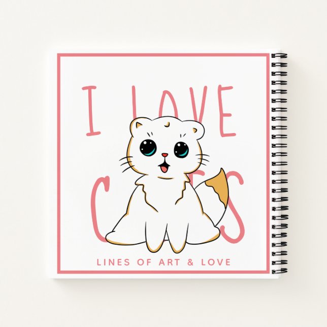 I Love Cats - Carnet de dessin mignon (Dos)
