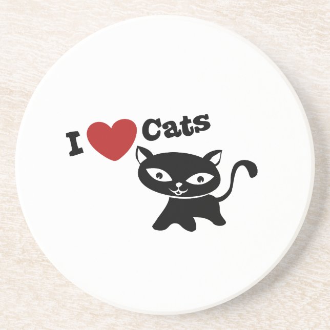 I love cats getränkeuntersetzer (Vorne)