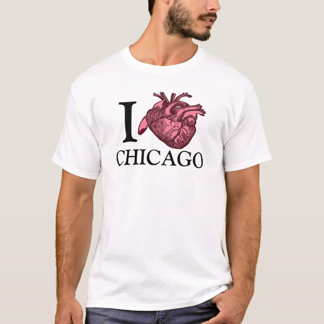 I Love Chicago anatomiquement correct t-shirt coeu (Devant)