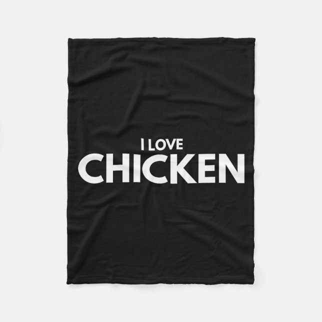 I Love Chicken Tee Shirt  Fleecedecke (Vorderseite)