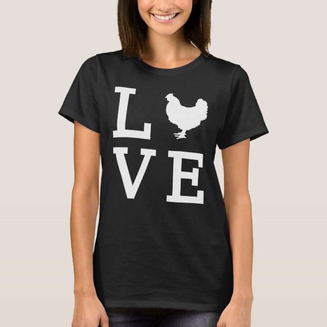 I Love Chickens Animal Pet Farmer Tee (Vorderseite)