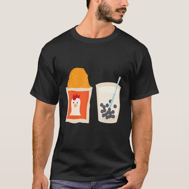 I Love Chickens Especially When Fried Bubble Tea T-Shirt (Vorderseite)