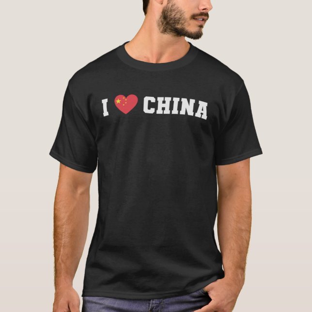 I Love China Flag T-Shirt (Vorderseite)