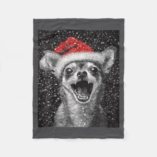 I Love Christmas Chihuahua  Fleecedecke (Vorderseite)