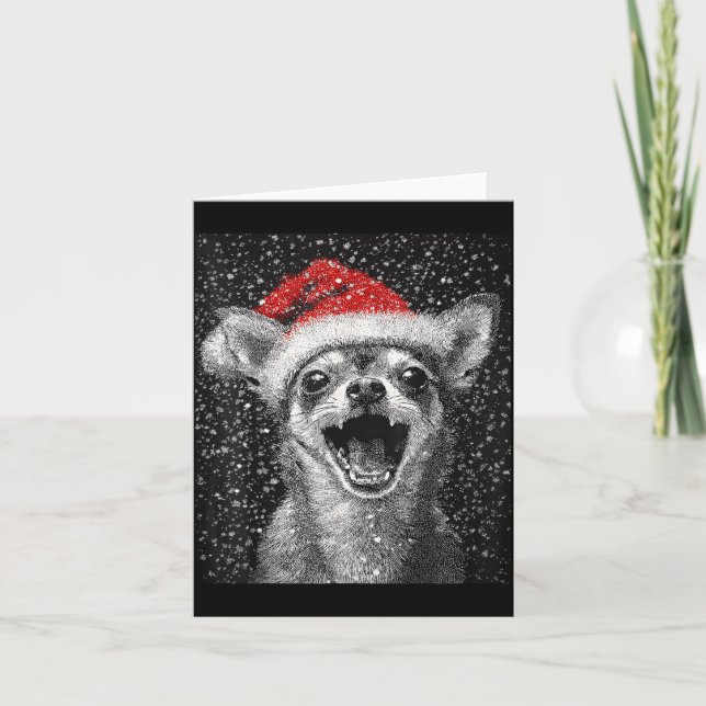 I Love Christmas Chihuahua  Karte (Vorderseite)