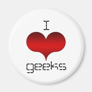 I Love (Coeur) Magnet Geek