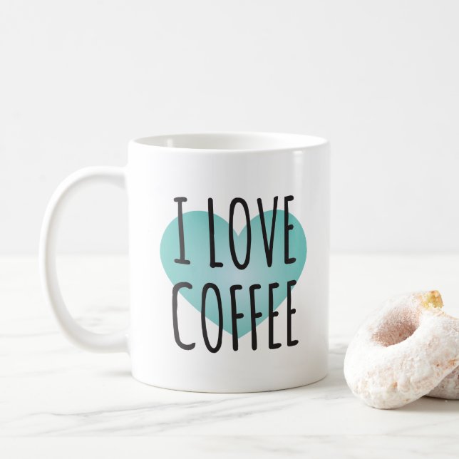 I Love Coffee (11 oz) Coffee Mug (Avec donut)