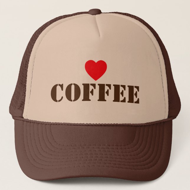 I Love Coffee™ Trucker Hat Truckerkappe (Vorderseite)