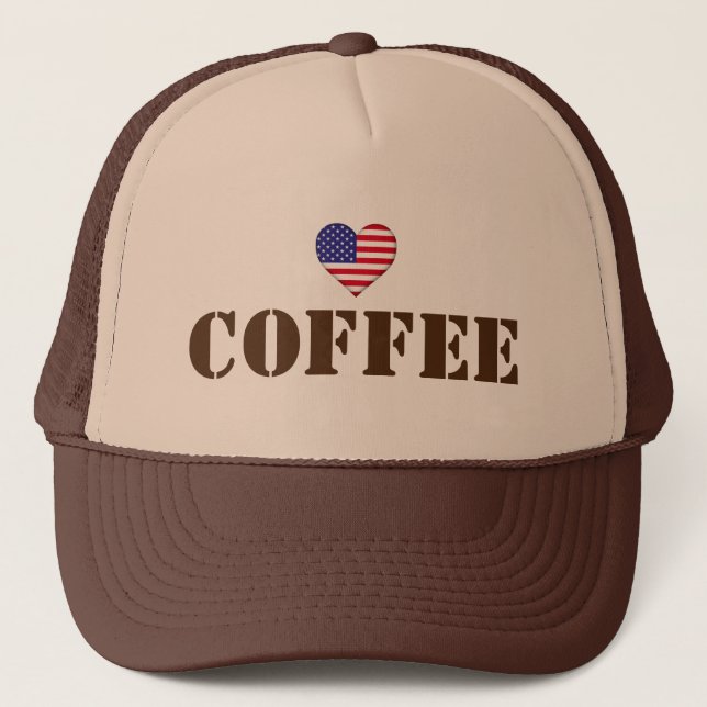 I Love Coffee™ Trucker Hat Truckerkappe (Vorderseite)