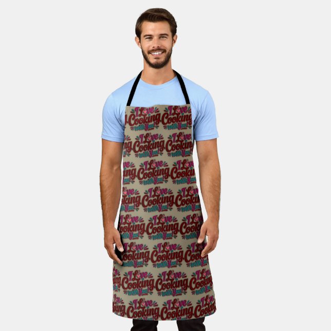 I love cooking with you printed apron schürze (Getragen)