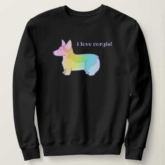 "I Love Corgis" Rainbow Corgi Sweatshirt (Design devant)