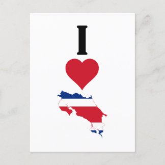 I Love Costa Rica Vertical Heart Country Carte