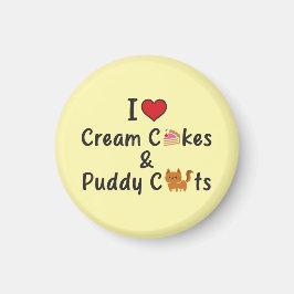 I Love Cream Cakes & Puddy Cats Magnet
