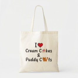 I Love Cream Cakes & Puddy Cats Tragetasche