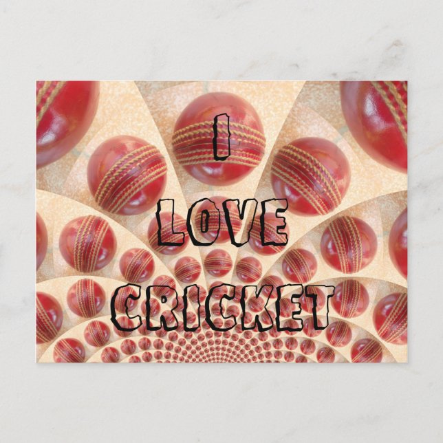 I Love Cricket Personnaliser Carte postale du prod (Devant)