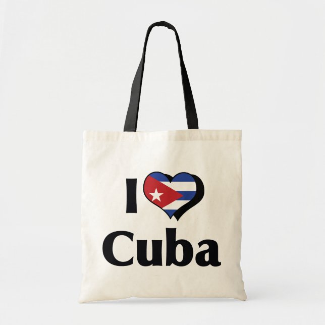 I Love Cuba Flag Tragetasche (Vorne)