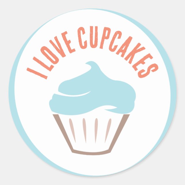 I Love Cupcakes Sticker (Devant)