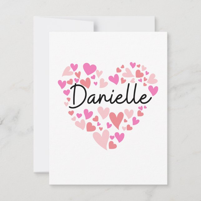 I love Danielle - hearts for Danielle Dankeskarte (Vorderseite)