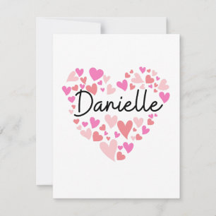 I love Danielle - hearts for Danielle Dankeskarte